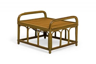 Art Deco Split Reed Rattan Salon Seating Set