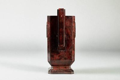 Art Deco Squared Bronze Vase