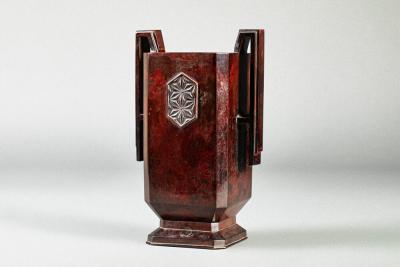 Art Deco Squared Bronze Vase