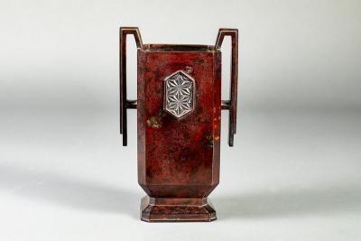 Art Deco Squared Bronze Vase