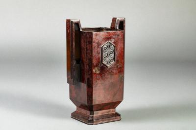 Art Deco Squared Bronze Vase