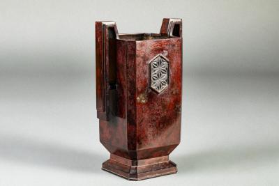 Art Deco Squared Bronze Vase