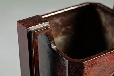 Art Deco Squared Bronze Vase