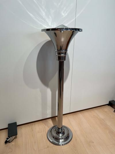 Art Deco Standing Ashtray Polished and Chromed Metal Switzerland circa 1930