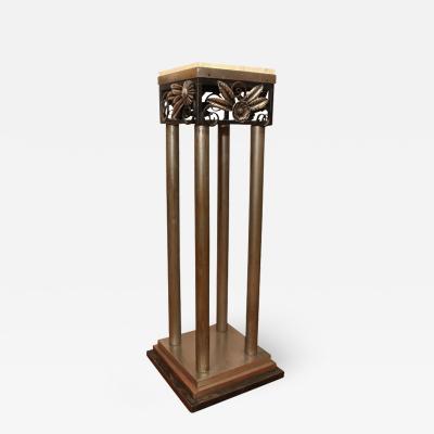 Art Deco Steel and Wrought Iron Pedestal