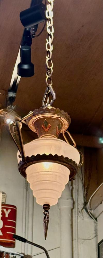 Art Deco Stepped Glass Hanging Fixture Art Deco Collection