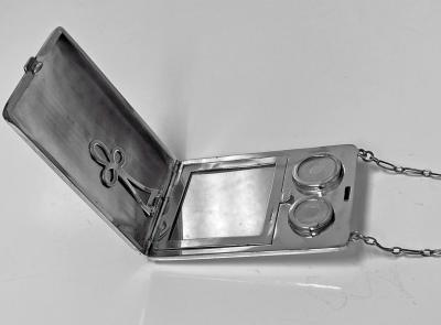 Art Deco Sterling combination sovereign compact card Case American C 1920