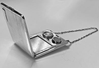 Art Deco Sterling combination sovereign compact card Case American C 1920