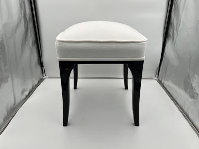 Art Deco Stool Black Lacquered Oak France circa 1940