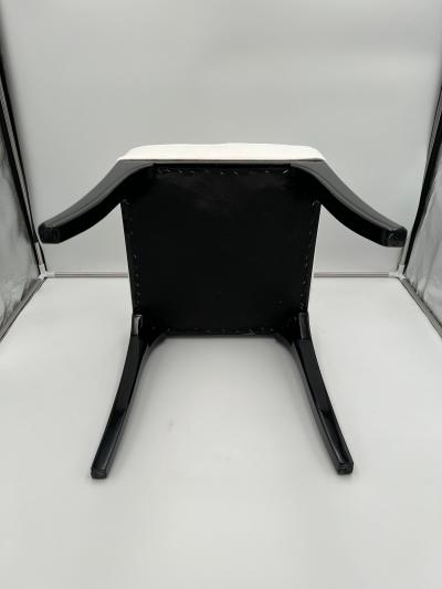 Art Deco Stool Black Lacquered Oak France circa 1940