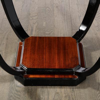 Art Deco Streamlined Cocktail Occasional Table in Book Matched Burled Walnut