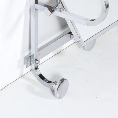 Art Deco Streamlined Machine Age Wall Mounted Chrome Hat Coat Rack w Mirror