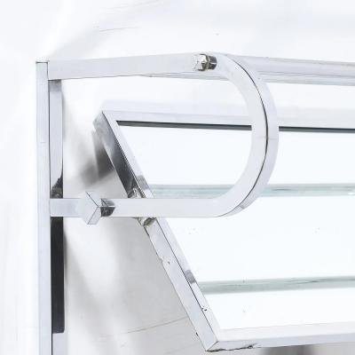 Art Deco Streamlined Machine Age Wall Mounted Chrome Hat Coat Rack w Mirror