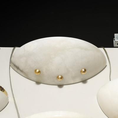 Art Deco Style Alabaster Sconce W Brass Ball Fittings