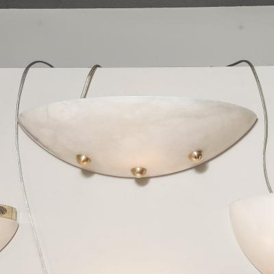 Art Deco Style Alabaster Sconce W Brass Ball Fittings