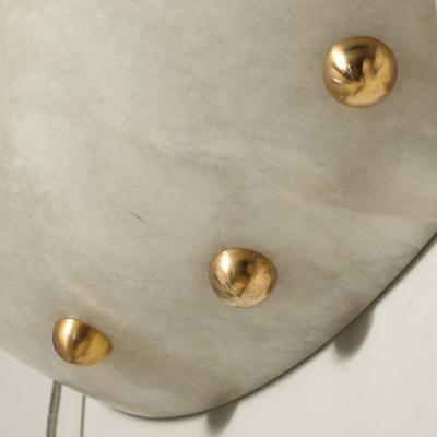 Art Deco Style Alabaster Sconce W Brass Ball Fittings