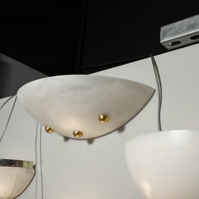 Art Deco Style Alabaster Sconce W Brass Ball Fittings