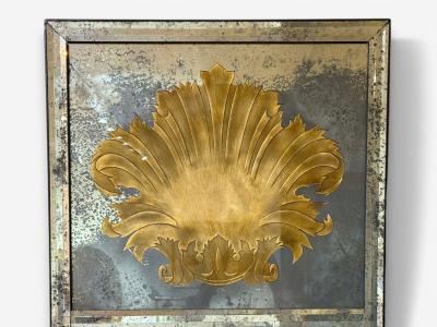 Art Deco Style Antique Glass Distressed Mirror Room Divider USA 20th C