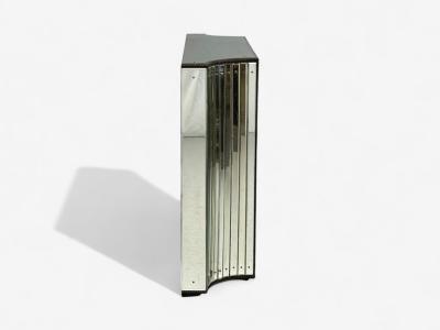 Art Deco Style Antique Glass Painted Wood Concave Mirrored Cabinets