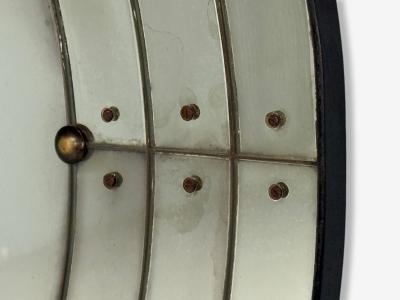Art Deco Style Antique Glass Painted Wood Round Venetian Wall Mirror