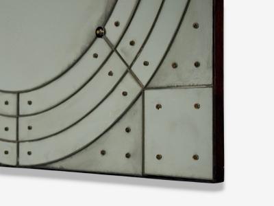 Art Deco Style Antique Glass Painted Wood Square Venetian Wall Mirror