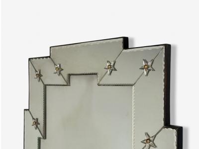 Art Deco Style Antique and Beveled Glass Venetian Wall Mirrors 21st C 