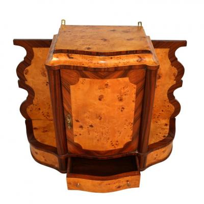 Art Deco Style Burl Hanging Apothecary Cabinet