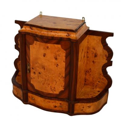 Art Deco Style Burl Hanging Apothecary Cabinet