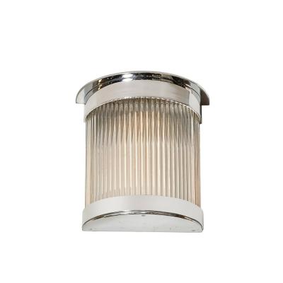 Art Deco Style Chrome Glass Rod Sconces