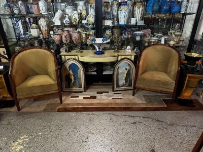 Art Deco Style Club Tub Chairs French style