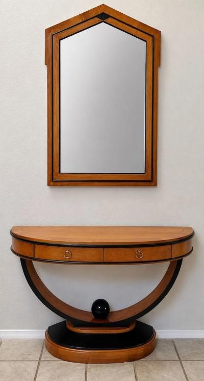 Art Deco Style Console Table and Matching Mirror