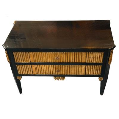 Art Deco Style Ebonized Giltwood Chest of Drawers Nightstand Commode