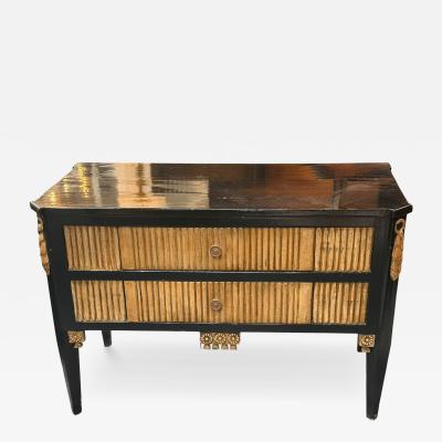 Art Deco Style Ebonized Giltwood Chest of Drawers Nightstand Commode
