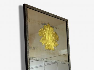 Art Deco Style Eglomise Glass Beveled Mirror Monumental Wall Mirrors 1960s