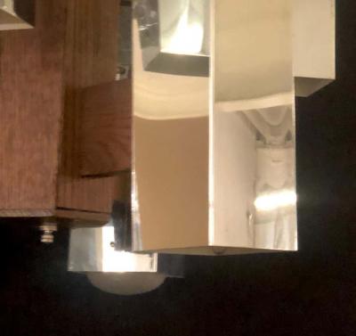 Art Deco Style Glass and Burl Wood Chandelier with 12 Lights and 2 Tier