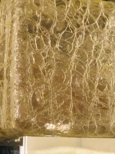 Art Deco Style Glass and Burl Wood Chandelier with 12 Lights and 2 Tier