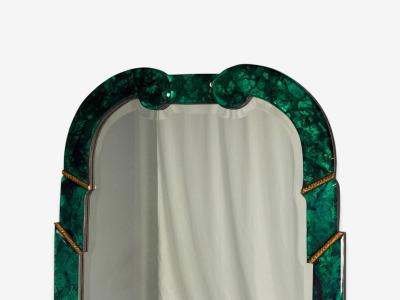 Art Deco Style Green Antiqued Beveled Glass Venetian Wall Mirrors 21st c 