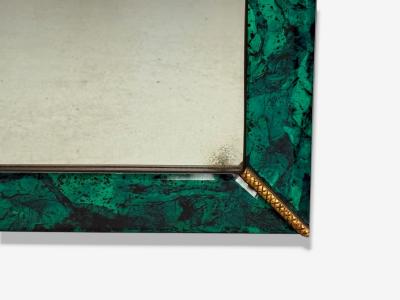 Art Deco Style Green Antiqued Beveled Glass Venetian Wall Mirrors 21st c 