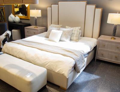 Art Deco Style King Bed in Bronze