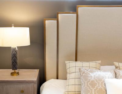 Art Deco Style King Bed in Bronze