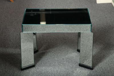 Art Deco Style Mirrored Table Designed and Made in Italy in 1980