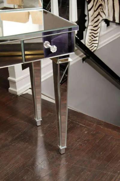 Art Deco Style Mirrored Vanity with Triptych Mirror