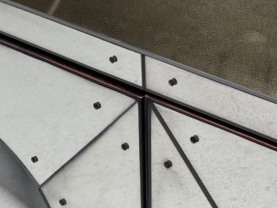 Art Deco Style Painted Wood Antique Glass Mirrored Sideboard or Credenza