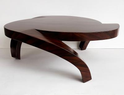 Art Deco Style Rosewood Coffee Table with an Unusual Sculptural Form 20th C