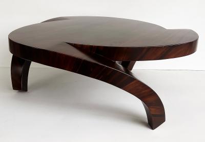 Art Deco Style Rosewood Coffee Table with an Unusual Sculptural Form 20th C