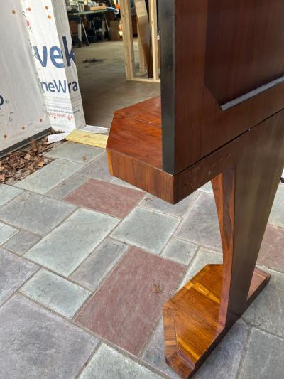 Art Deco Style Rosewood Veneer Hallway Mirror Console Table