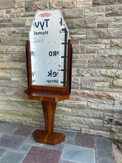 Art Deco Style Rosewood Veneer Hallway Mirror Console Table