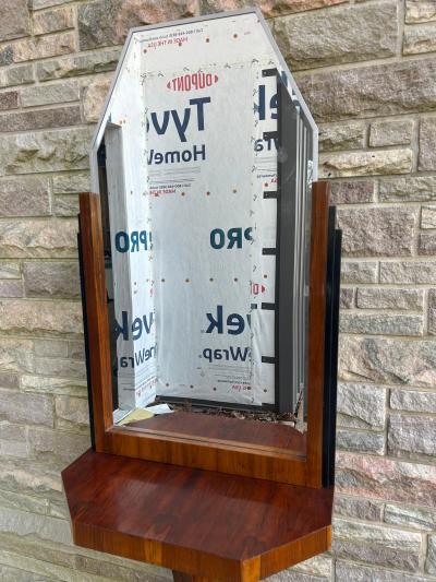 Art Deco Style Rosewood Veneer Hallway Mirror Console Table