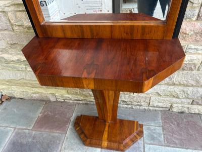 Art Deco Style Rosewood Veneer Hallway Mirror Console Table