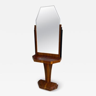 Art Deco Style Rosewood Veneer Hallway Mirror Console Table